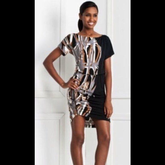 NWT BCBGMaxAzria Dress w/Ruching Detail Sz XS - Picture 4 of 12